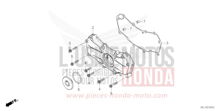 COUVERCLE MOTEUR AVANT de Gold Wing BETA SILVER METALLIC (NHC07E) de 2023